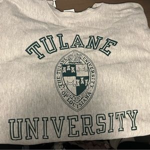 grey tulane university crewneck